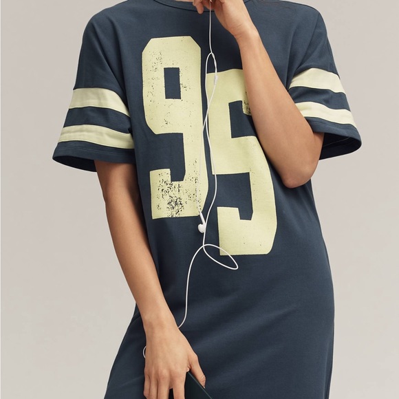 Anthropologie Daily Practice Graphic T-Shirt Midi Dress L - Picture 2 of 6